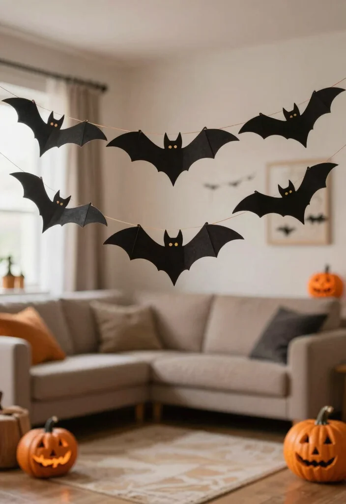 14 DIY Halloween Craft Ideas: Fun and Easy Eco-Friendly Projects - 9. Batty Banners 1