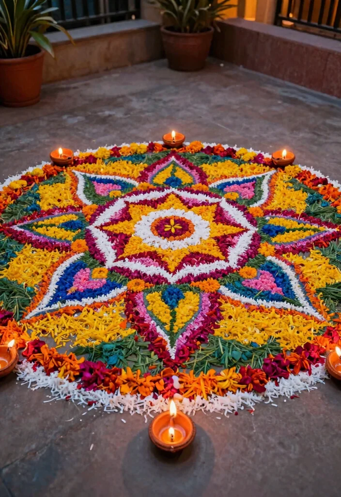 14 Diwali Craft Ideas: Creative Festival Decor DIY 3 14 Diwali Craft Ideas Creative Festival Decor DIY 3. Eco Friendly Rangoli 0