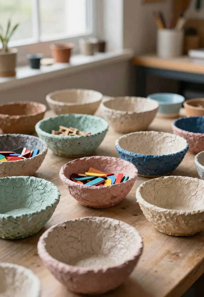 14 Easy Craft Ideas for Adults Simple and Relaxing 6. Recycled Paper Mache Bowls 0