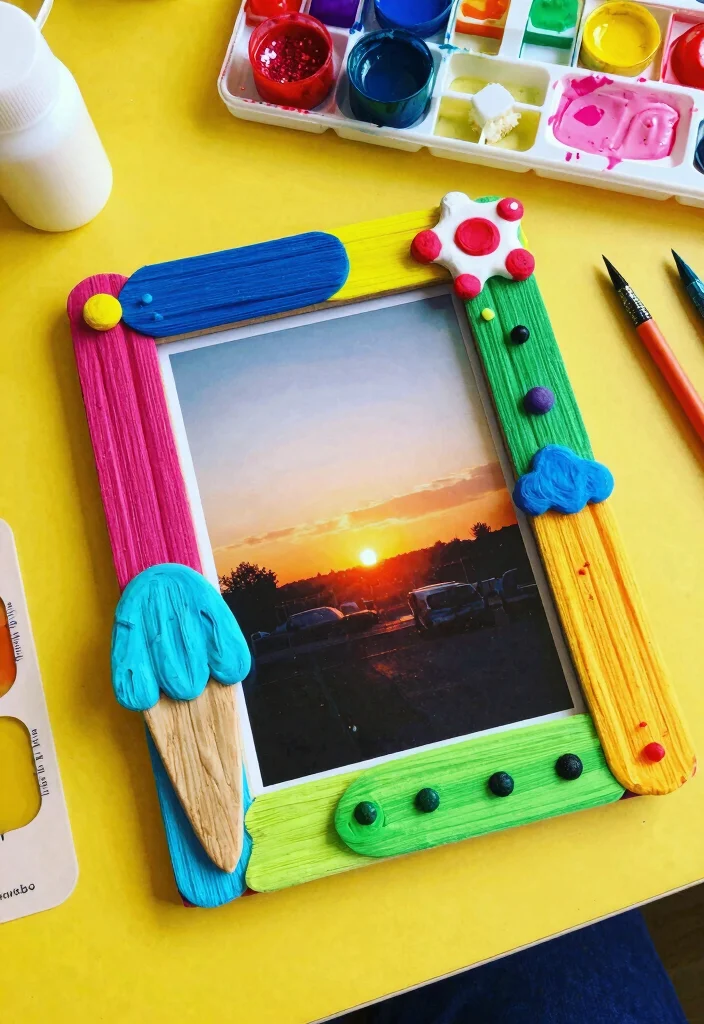 14 Ice Cream Stick Craft Ideas Fun and Simple DIY 1. Craft Stick Picture Frame 0