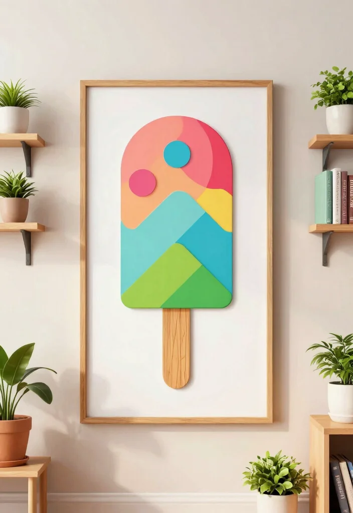 14 Ice Cream Stick Craft Ideas Fun and Simple DIY 5. Ice Cream Stick Wall Art 0