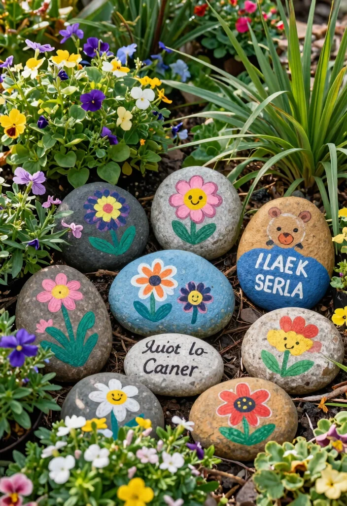 14 Innovative Craft Ideas: Unique and Creative Projects - 7. Painted Rocks for Garden Decor 1