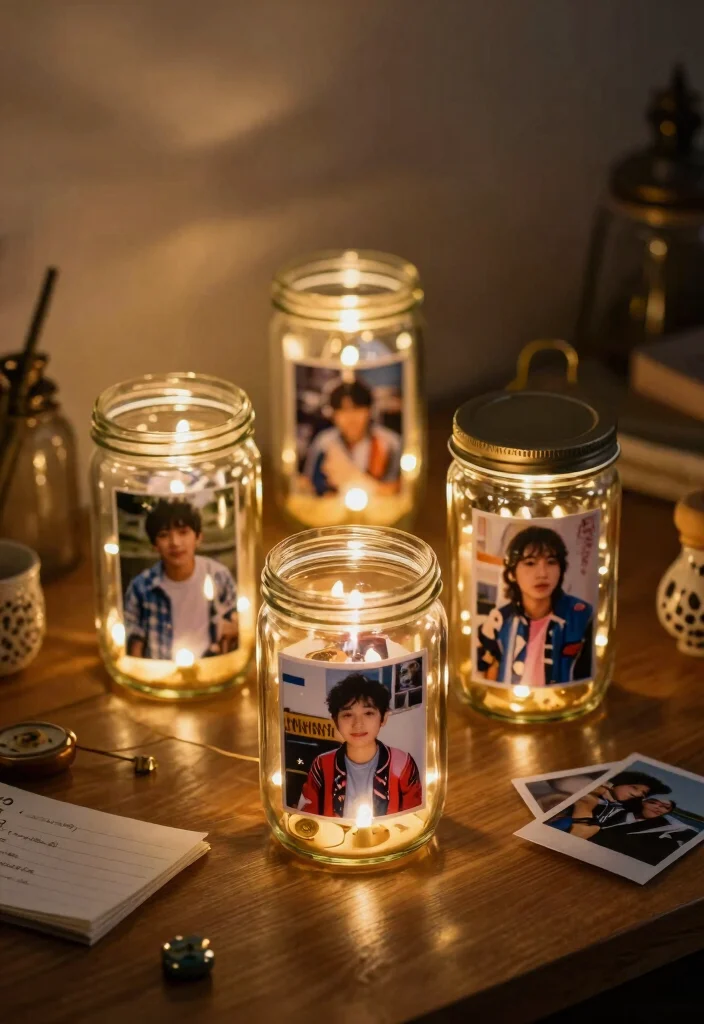 14 Mason Jar Painting Ideas for Cozy Rustic Home Decor - 14. Personal Photo Jars 1