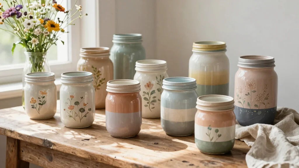 14 Mason Jar Painting Ideas for Cozy Rustic Home Decor