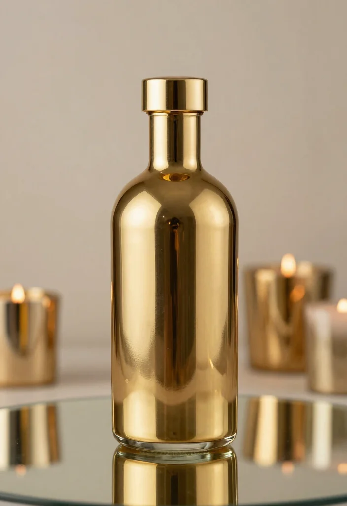 14 Painting Ideas on Glass Bottles for Chic Upcycled Home Decor - 3. Metallic Glam 1