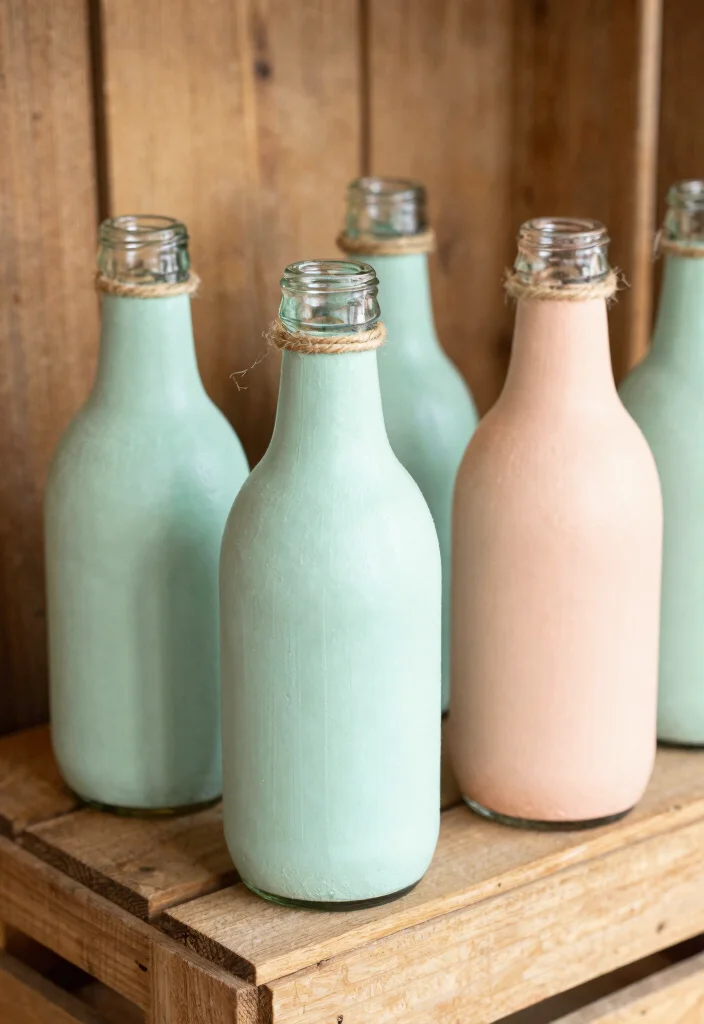 14 Painting Ideas on Glass Bottles for Chic Upcycled Home Decor - 4. Rustic Charm 1
