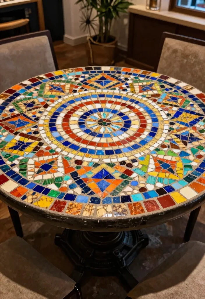 14 Paper Craft Ideas for Room Decor: Easy DIY 12 14 Paper Craft Ideas for Room Decor: Easy DIY - 12. Paper Mosaic Table Top 1