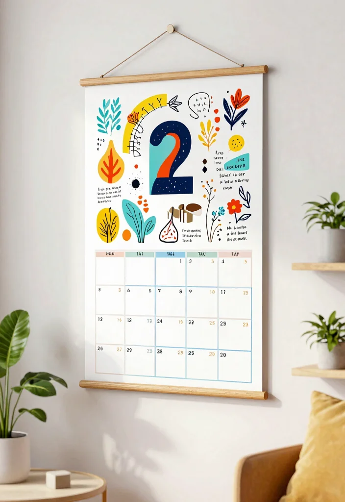 14 Paper Craft Ideas for Room Decor: Easy DIY 9 14 Paper Craft Ideas for Room Decor: Easy DIY - 9. Personalized Wall Calendar 1