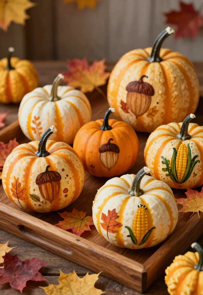 14 Small Pumpkin Painting Ideas That Beat Traditional Carving - 4. Classic Fall Icons 1