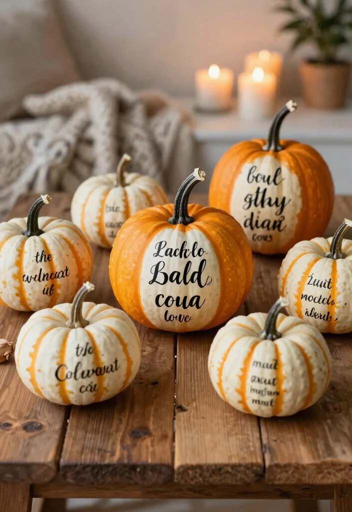 14 Small Pumpkin Painting Ideas That Beat Traditional Carving - 6. Inspirational Quotes 1