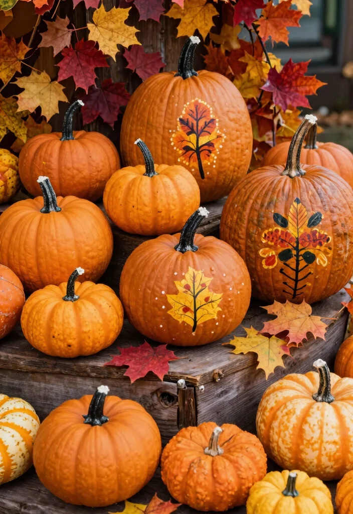 14 Small Pumpkin Painting Ideas That Beat Traditional Carving - 7. Seasonal Color Schemes 1
