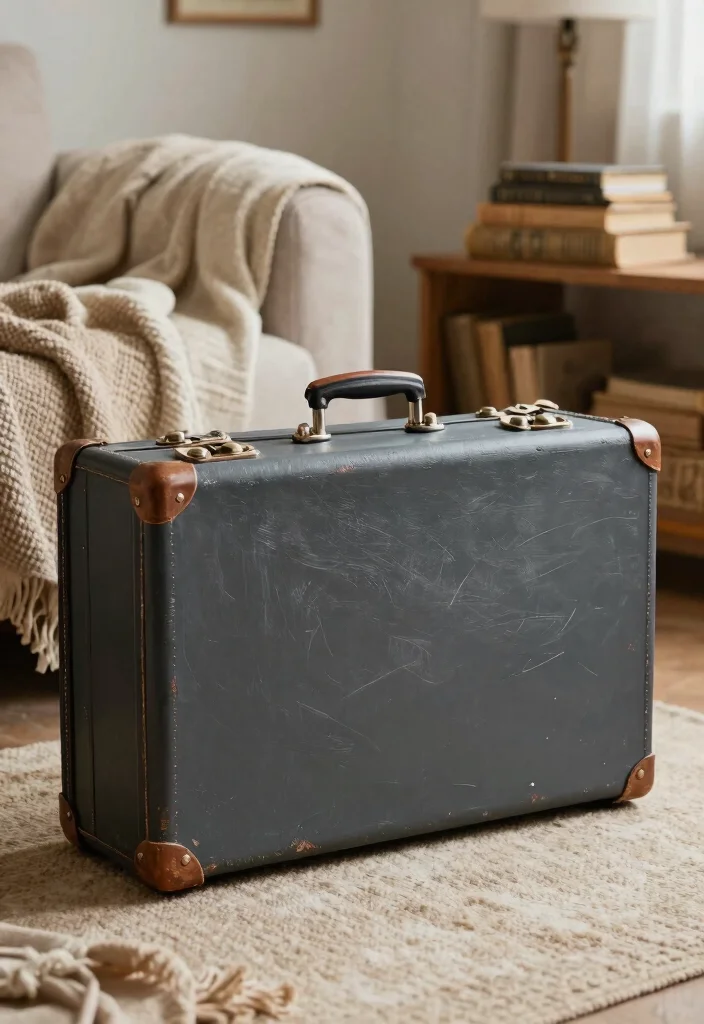 14 Suitcase Painting Ideas to Turn Old Luggage into Statement Decor - 6. Rustic Charm with Chalk Paint 1