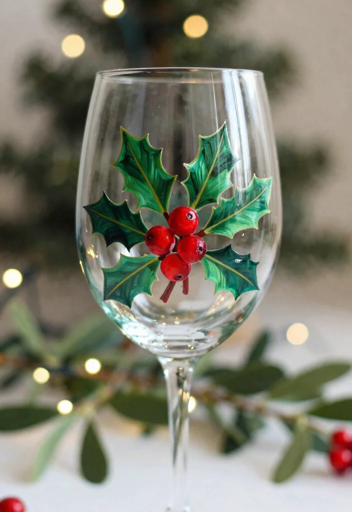 14 Wine Glass Painting Ideas Christmas Perfect for Holiday Tables 1. Classic Red Green Christmas 0