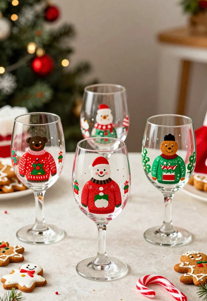 14 Wine Glass Painting Ideas Christmas Perfect for Holiday Tables 3. Christmas Sweater Patterns 0