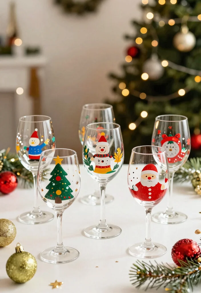 14 Wine Glass Painting Ideas Christmas Perfect for Holiday Tables 5. Whimsical Ornaments 0