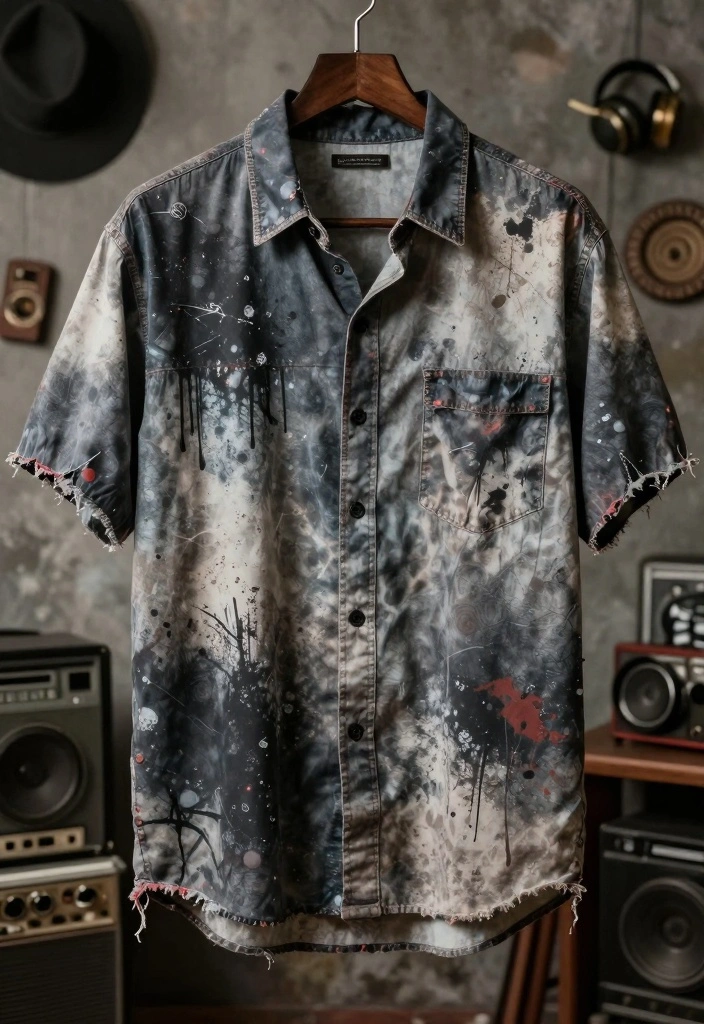 15 Shirt Painting Ideas Aesthetic Enough for Everyday Style - 11. Grunge Style 1