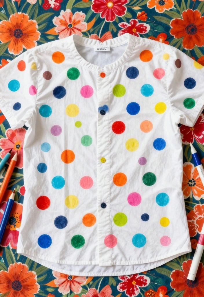 15 Shirt Painting Ideas Aesthetic Enough for Everyday Style - 12. Polka Dots 1