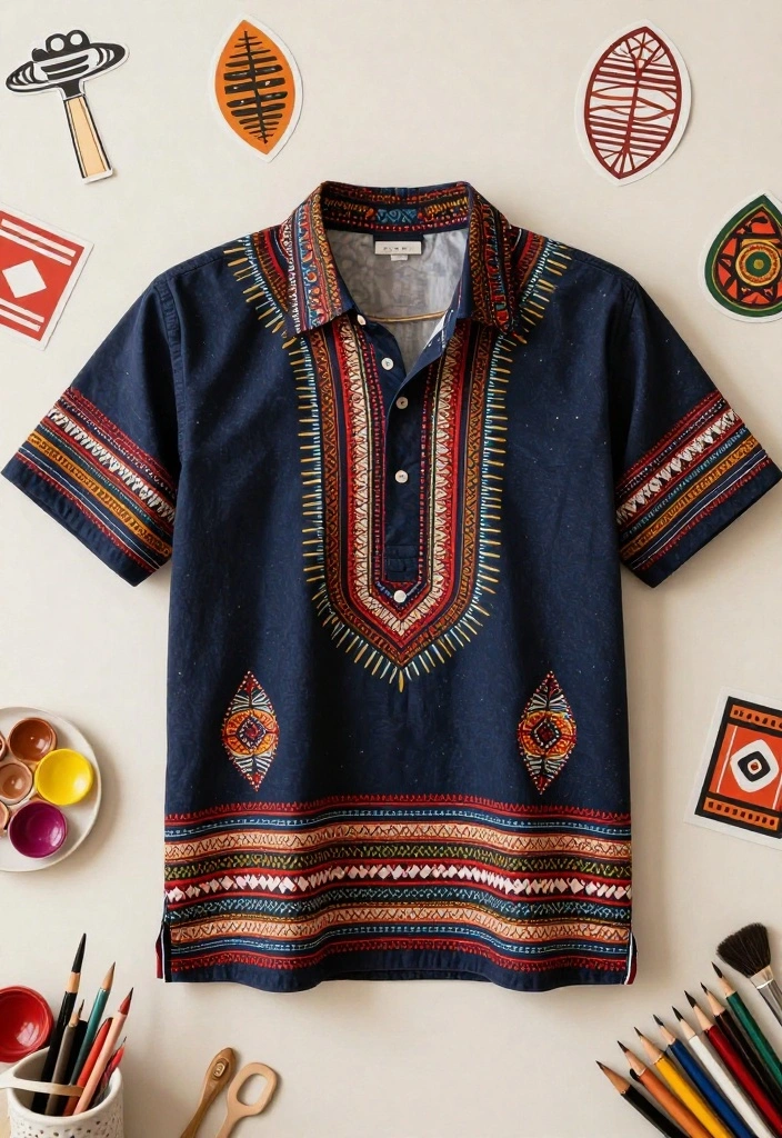 15 Shirt Painting Ideas Aesthetic Enough for Everyday Style - 15. Cultural Patterns 1