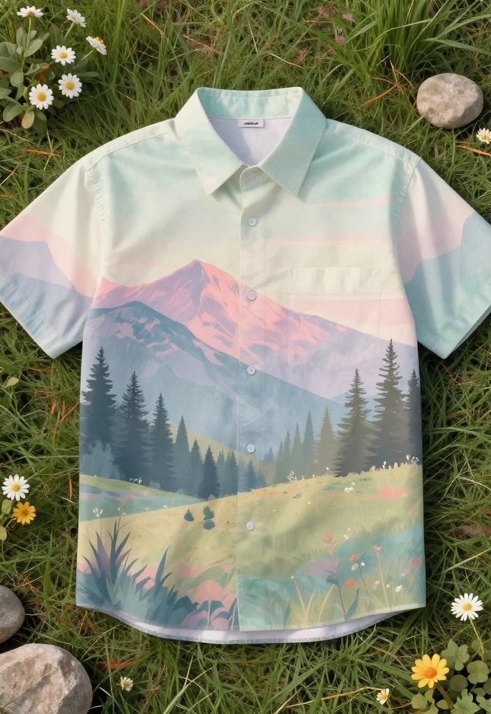15 Shirt Painting Ideas Aesthetic Enough for Everyday Style - 5. Nature Scenes 1