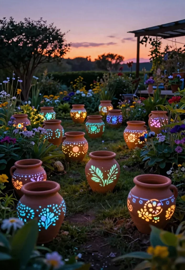 16 Clay Pot Painting Ideas to Upgrade Your Garden on a Budget - 16. Glow in the Dark Pots 1