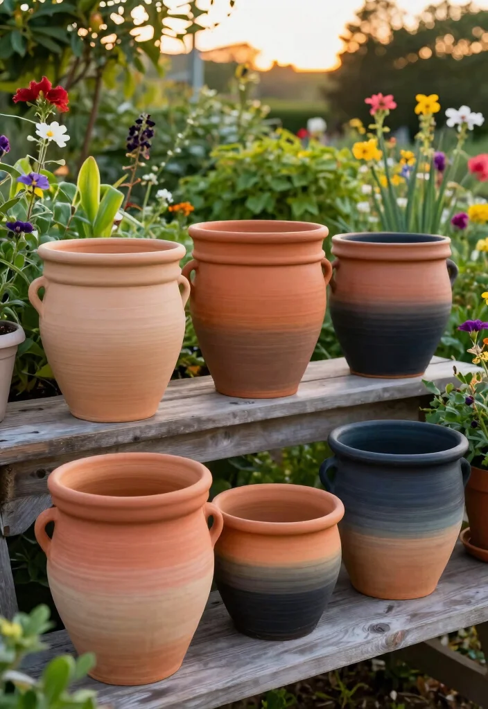 16 Clay Pot Painting Ideas to Upgrade Your Garden on a Budget - 3. Colorful Ombre Effects 1