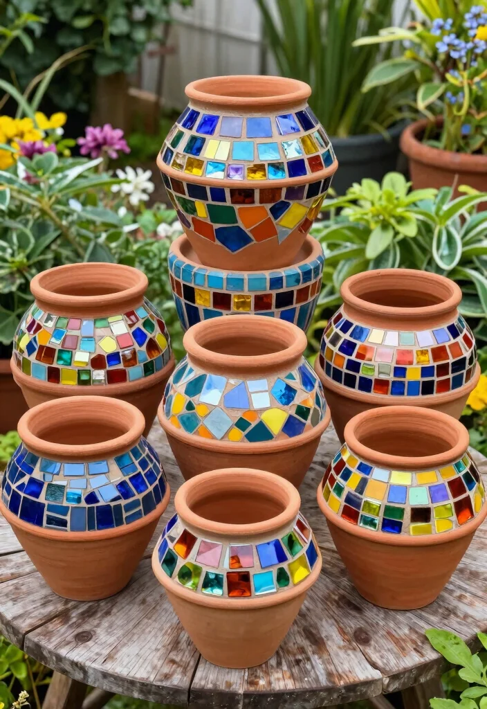 16 Clay Pot Painting Ideas to Upgrade Your Garden on a Budget - 7. Upcycled Pottery 1
