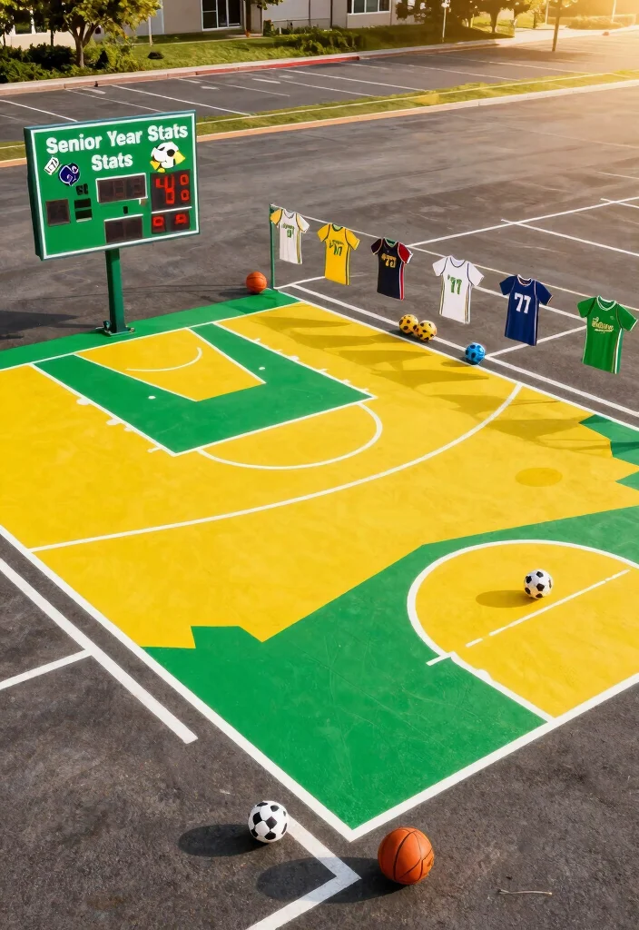 16 Senior Parking Spot Painting Ideas for Guys That Truly Stand Out - 1. Sports Fanatic Theme 1
