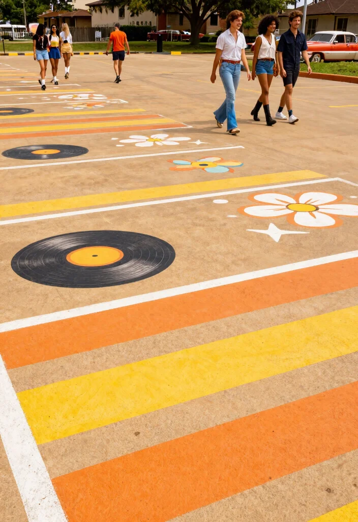 16 Senior Parking Spot Painting Ideas for Guys That Truly Stand Out - 9. Retro or Vintage Theme 1