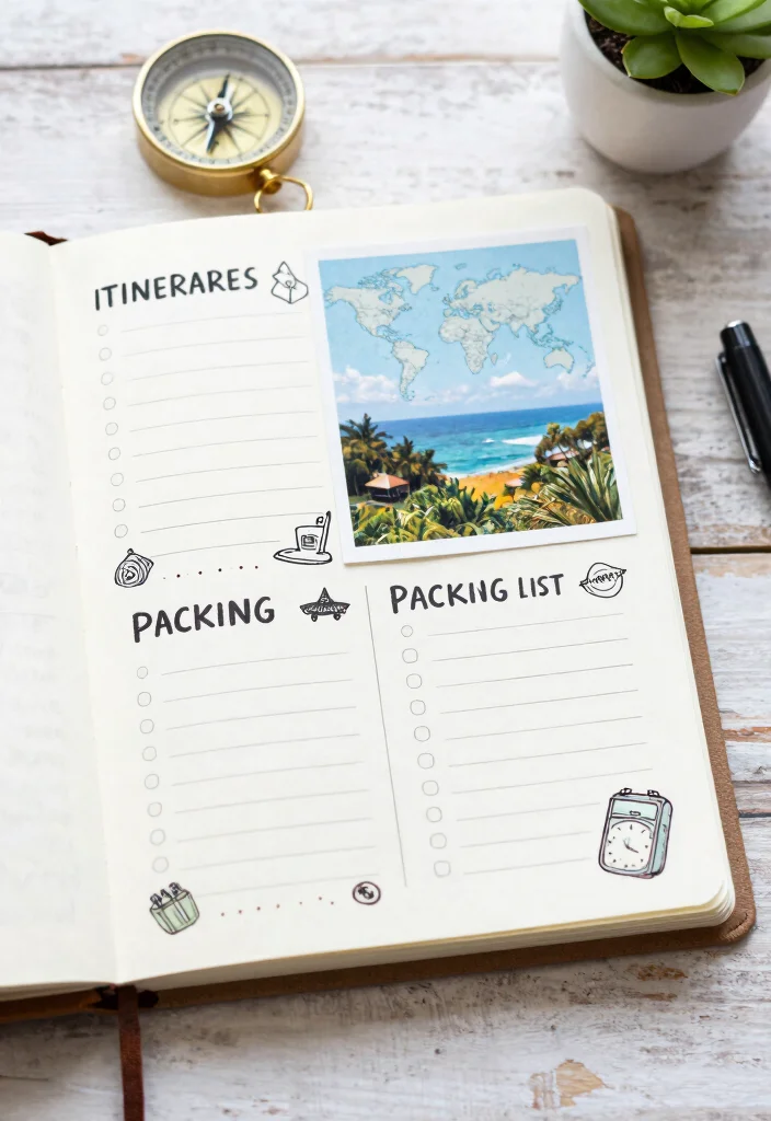 18 Bullet Journal Ideas Templates Easy for Beginners - 12. Travel Planner 1