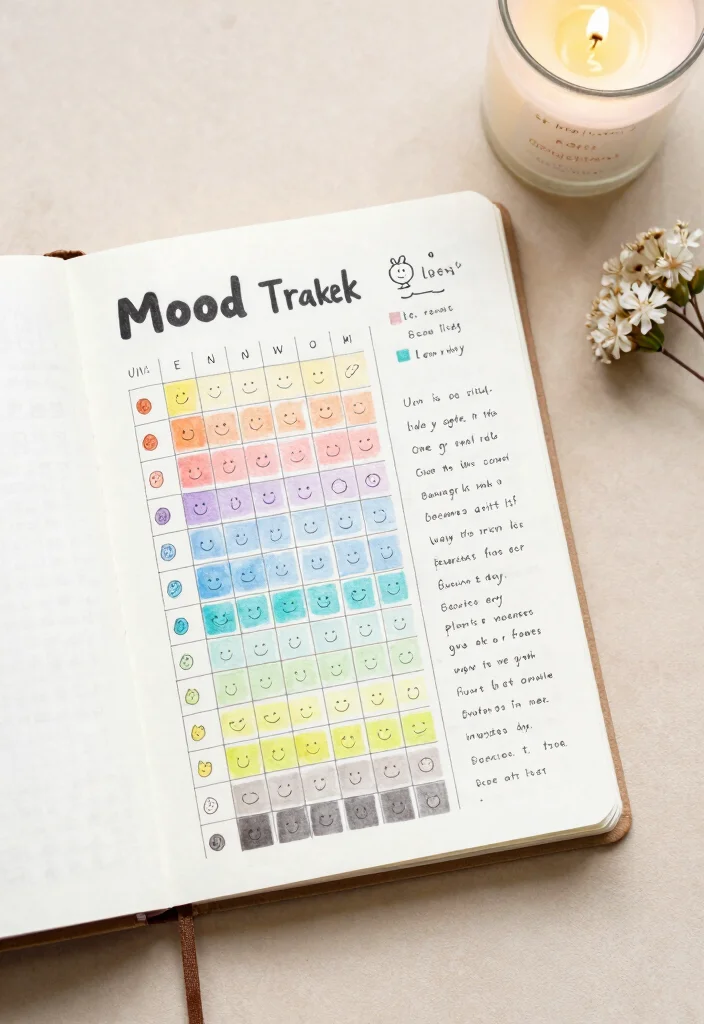 18 Bullet Journal Ideas Templates Easy for Beginners - 17. Mood Tracker 1