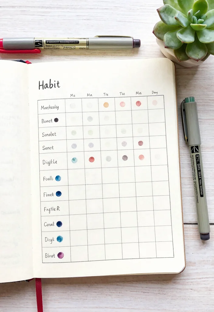 18 Bullet Journal Ideas Templates Easy for Beginners - 3. Habit Tracker 1