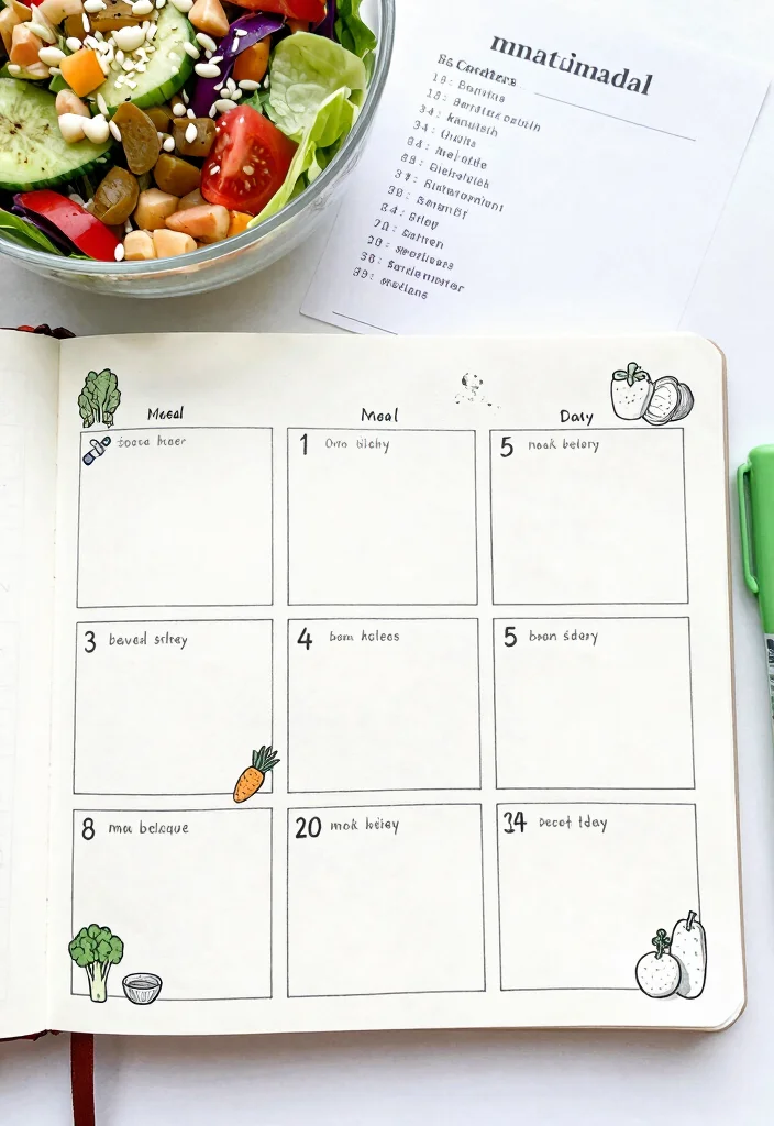 18 Bullet Journal Ideas Templates Easy for Beginners - 6. Meal Planner 1