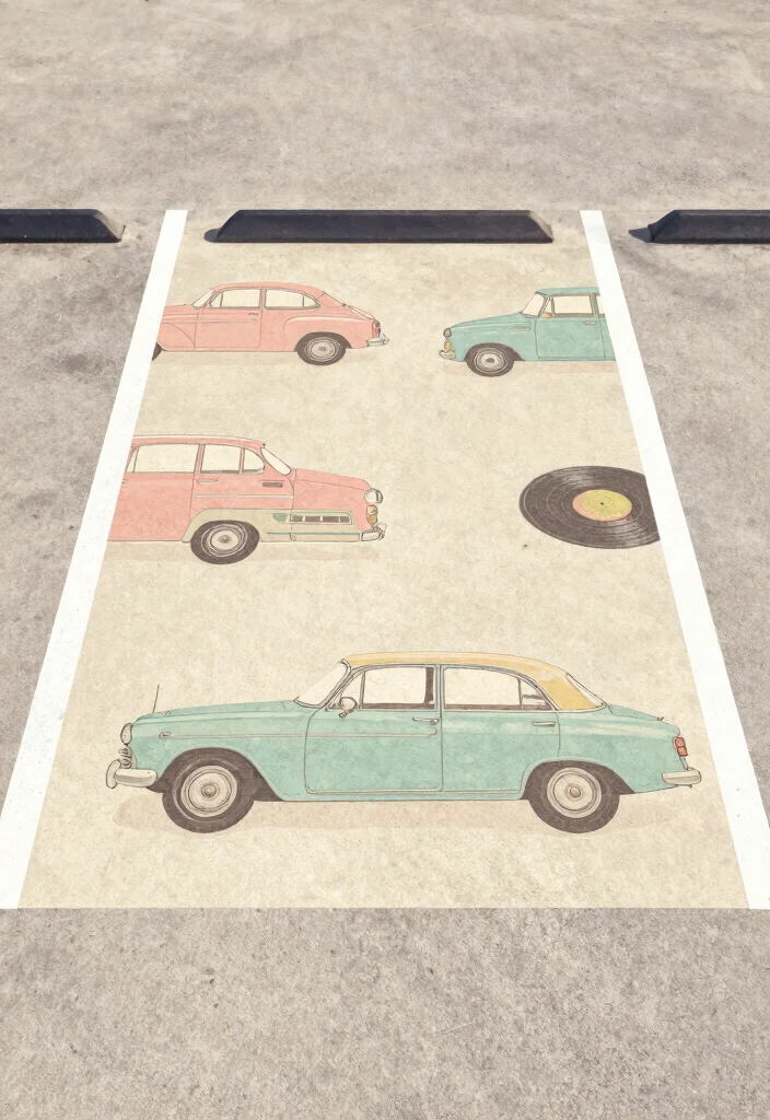 18 Senior Parking Spot Painting Ideas Everyone Will Notice - 10. Vintage Charm 1