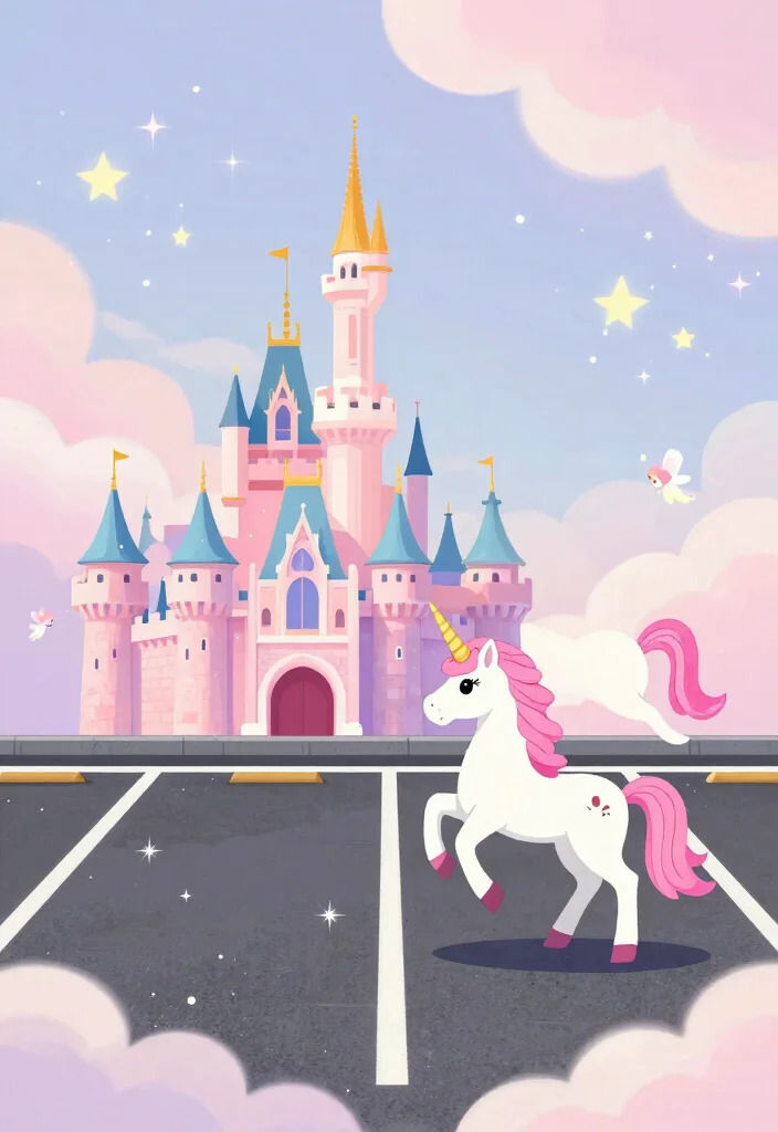 18 Senior Parking Spot Painting Ideas Everyone Will Notice - 6. Whimsical Fairytale 1