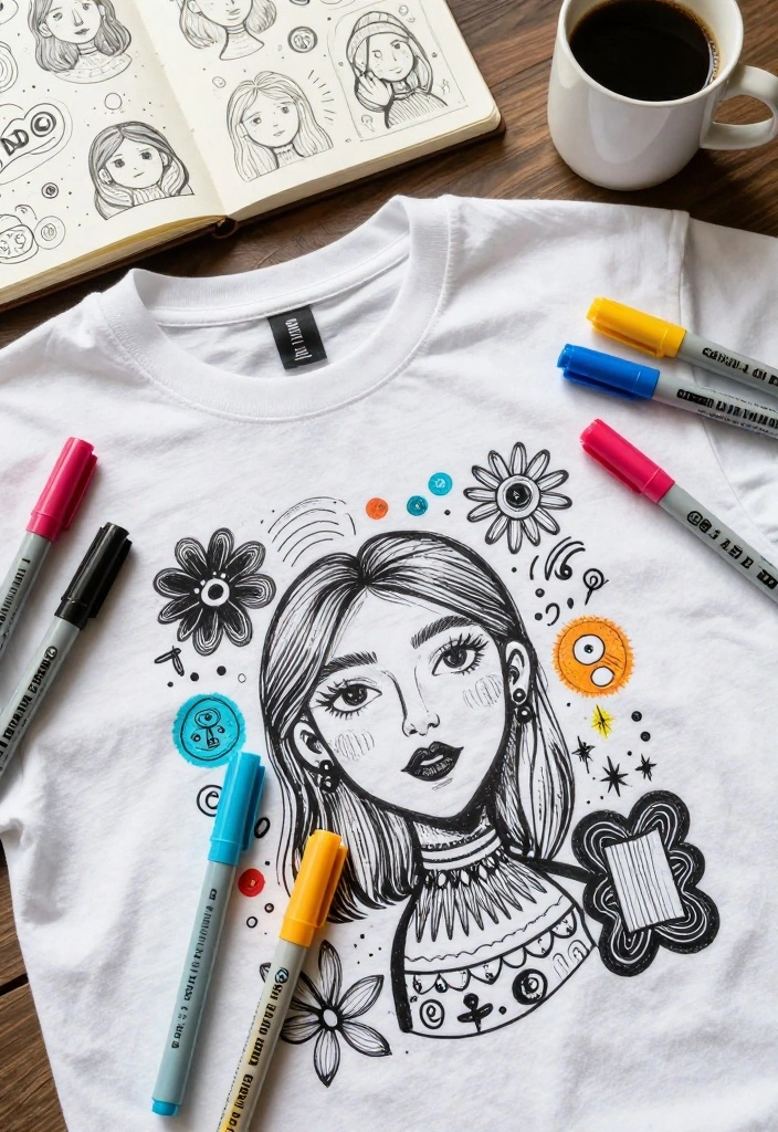 18 T Shirt Painting Ideas Anyone Can Do at Home 5 18 T Shirt Painting Ideas Anyone Can Do at Home 5. Fabric Markers for Fine Details 0