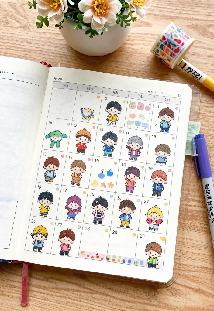 9 BT21 Journal Ideas Every K-Pop Fan Will Love 2 9 BT21 Journal Ideas Every K-Pop Fan Will Love - 2. Weekly Planner Pages with BT21 Themes 1