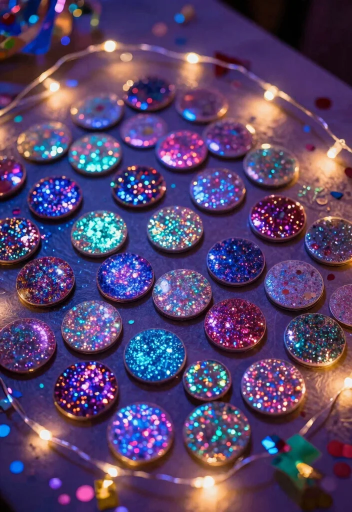 9 Badge Decoration Ideas: Cute and Easy DIY Displays - 2. Glitter and Glow Badges 1