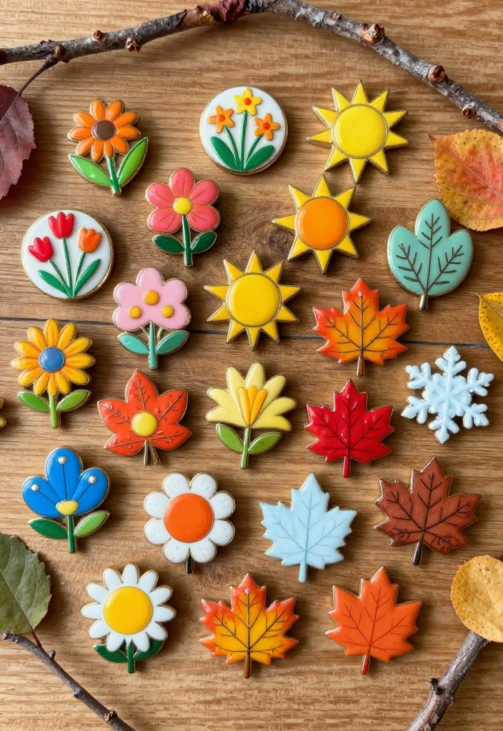 9 Badge Decoration Ideas: Cute and Easy DIY Displays - 7. Seasonal Theme Badges 1