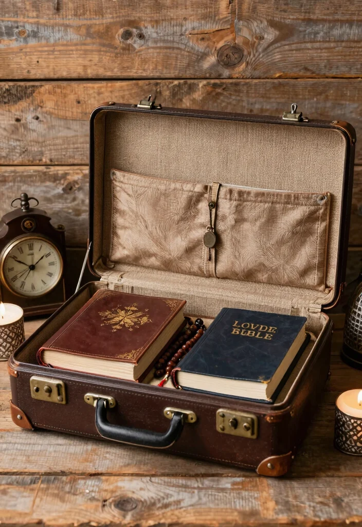 9 Bible Box Ideas for Meaningful Handmade Storage - 6. Vintage Suitcase Bible Holder 1