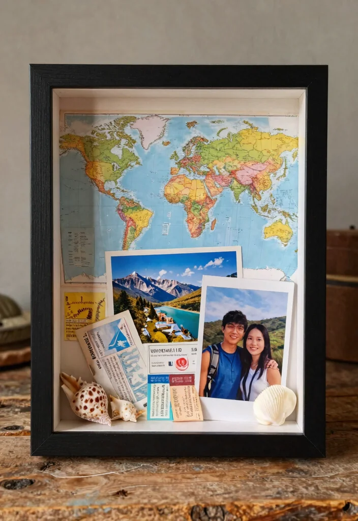 9 Boyfriend Shadow Box Ideas: Romantic DIY Gift Ideas - 1. Travel Memories Box 1