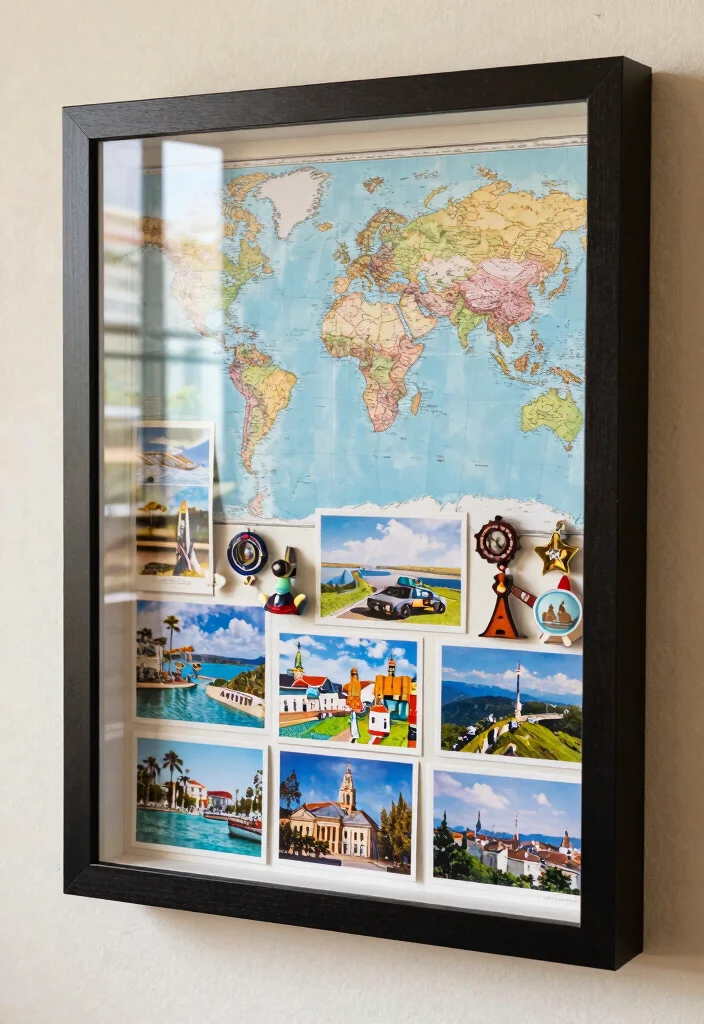 9 Bucket List Decoration Ideas: Creative Displays with an Eco-Friendly Twist - 7. Travel Shadow Box 1