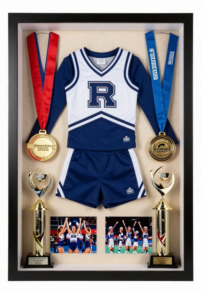 9 Cheer Uniform Shadow Box Ideas Memory Keepsake Decor - 2. Competition Highlights 1