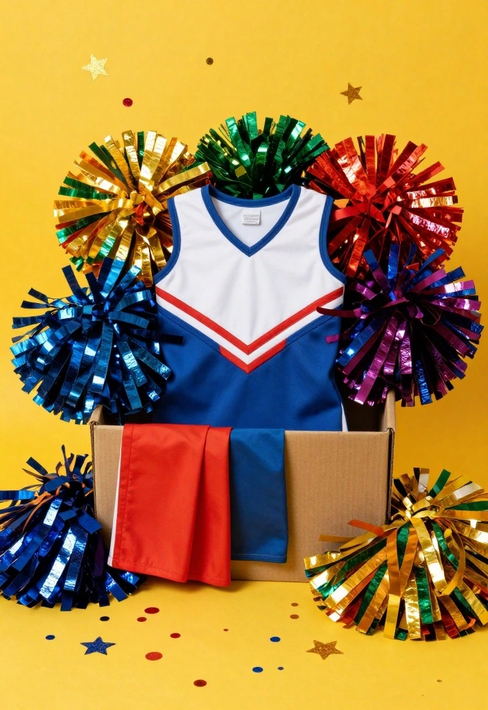9 Cheer Uniform Shadow Box Ideas Memory Keepsake Decor - 4. Themed Color Explosion 1