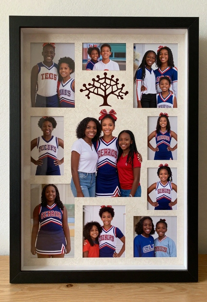 9 Cheer Uniform Shadow Box Ideas Memory Keepsake Decor - 9. Family Cheer Legacy 1