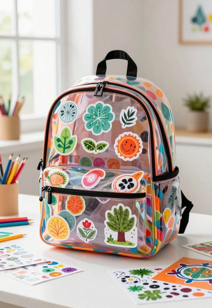 9 Clear Backpack Decoration Ideas Cute and School Friendly - 5. Customized Stickers 1