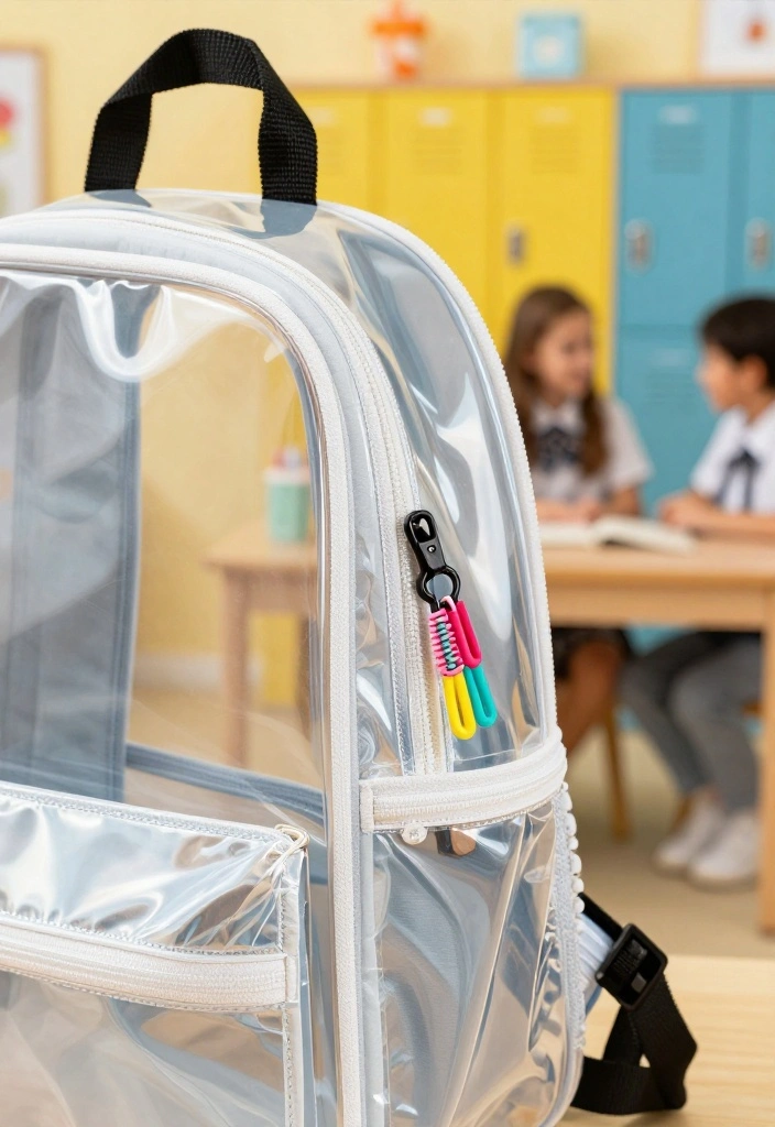 9 Clear Backpack Decoration Ideas Cute and School Friendly - 6. Colorful Hair Ties as Zipper Pulls 1