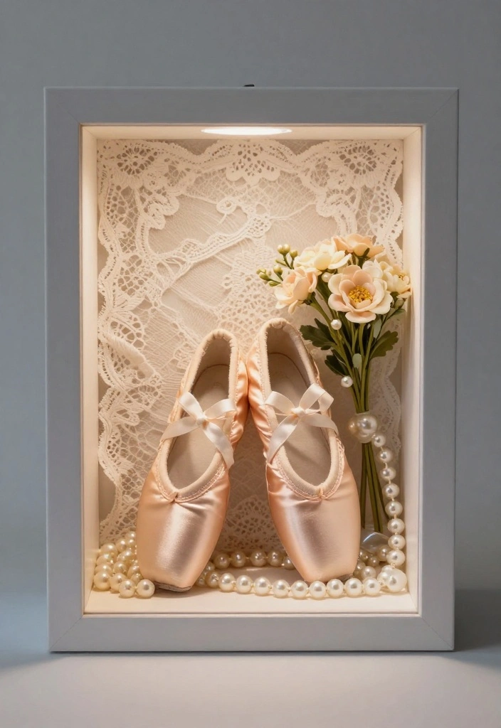 9 Dance Shadow Box Ideas for Elegant Memory Displays - 4. Ballet and Lace 1