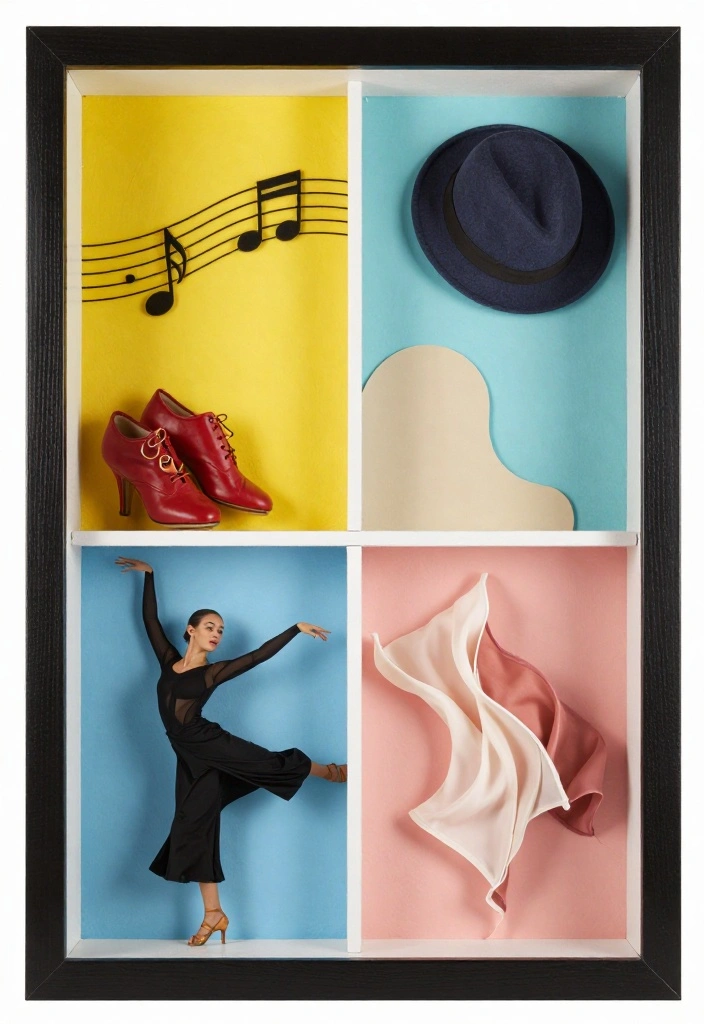 9 Dance Shadow Box Ideas for Elegant Memory Displays - 6. Themed Dance Displays 1