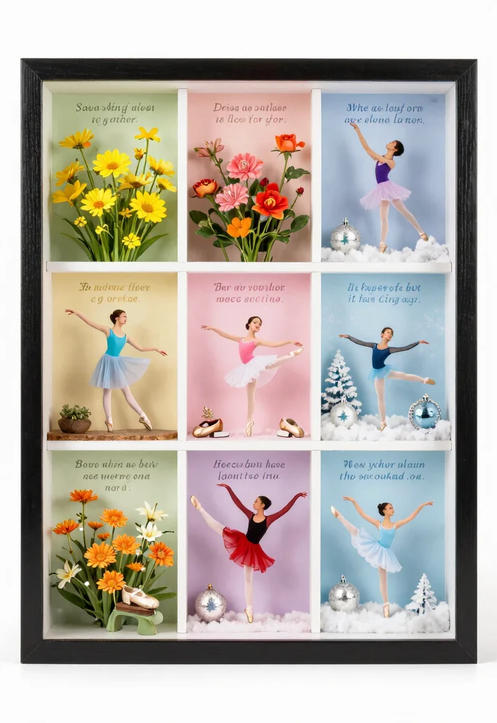 9 Dance Shadow Box Ideas for Elegant Memory Displays - 9. Seasonal Dance Memories 1