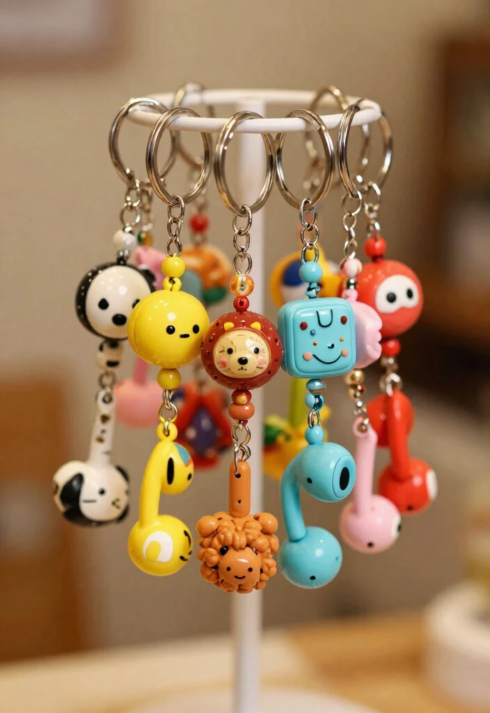 9 Ear Buds Craft Ideas: Cute Recycled DIY 3 9 Ear Buds Craft Ideas: Cute Recycled DIY - 3. Adorable Keychains 1